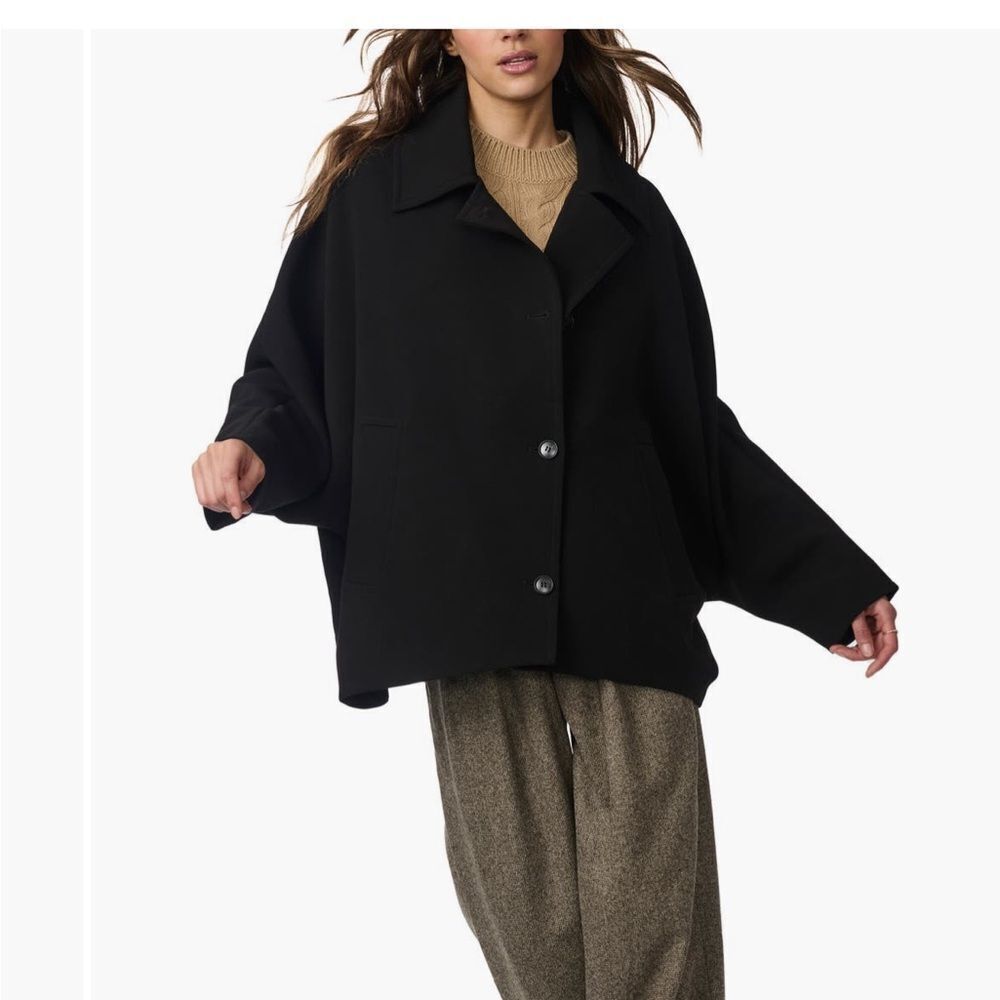 Bernardo Dolman Sleeve Oversize Jacket in black $180